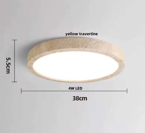 Ellipse Stone Travertine Modern Ceiling Lights