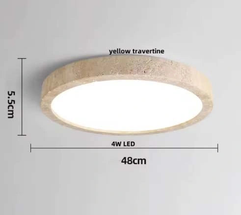 Ellipse Stone Travertine Modern Ceiling Lights