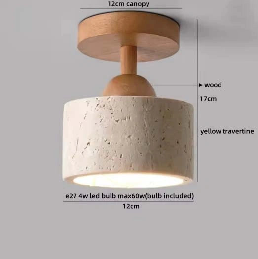 Ellipse Stone Travertine Modern Ceiling Lights