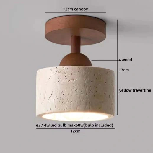 Ellipse Stone Travertine Modern Ceiling Lights