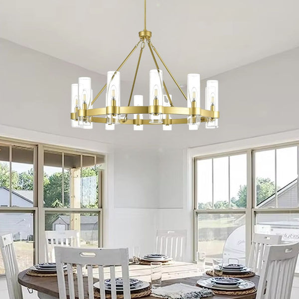 Esme Farmhouse Glass Chandelier Modern  Luxury Marble Base Table Lamp - Zynella