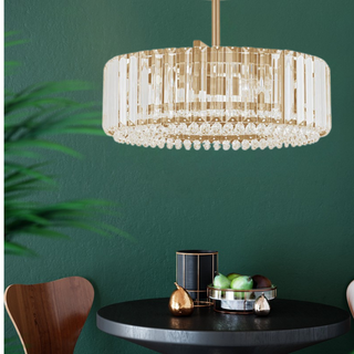 Glimmer Crystal Drum Chandelier Modern  Ultra Slim LED Panel Lighting