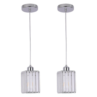 Modern Crystal Glass Pendant Light Modern  Sleek Linear Suspension Light