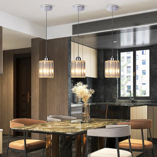 Modern Crystal Glass Pendant Light Modern  Sleek Linear Suspension Light
