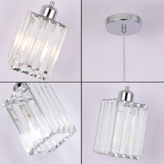 Modern Crystal Glass Pendant Light Modern  Sleek Linear Suspension Light