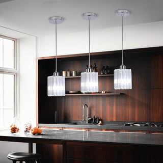 Modern Crystal Glass Pendant Light Modern  Sleek Linear Suspension Light