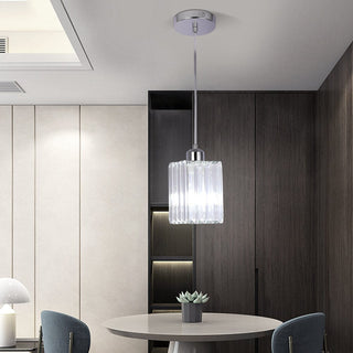Modern Crystal Glass Pendant Light Modern  Sleek Linear Suspension Light