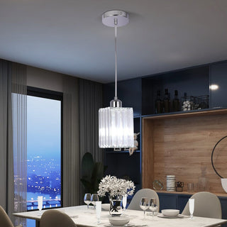 Modern Crystal Glass Pendant Light Modern  Sleek Linear Suspension Light