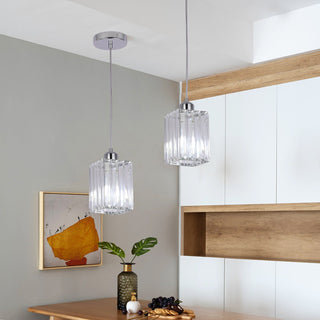 Modern Crystal Glass Pendant Light Modern  Sleek Linear Suspension Light