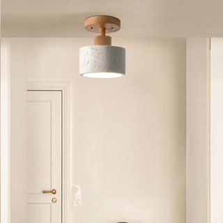 Ellipse Stone Travertine Ceiling Lights Modern  Chic Glass Globe Pendant