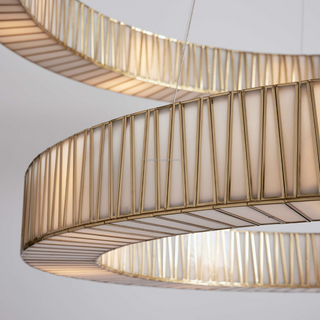 Jinnah 2-Tier Round Chandelier Modern  Sculptural Spiral LED Fixture