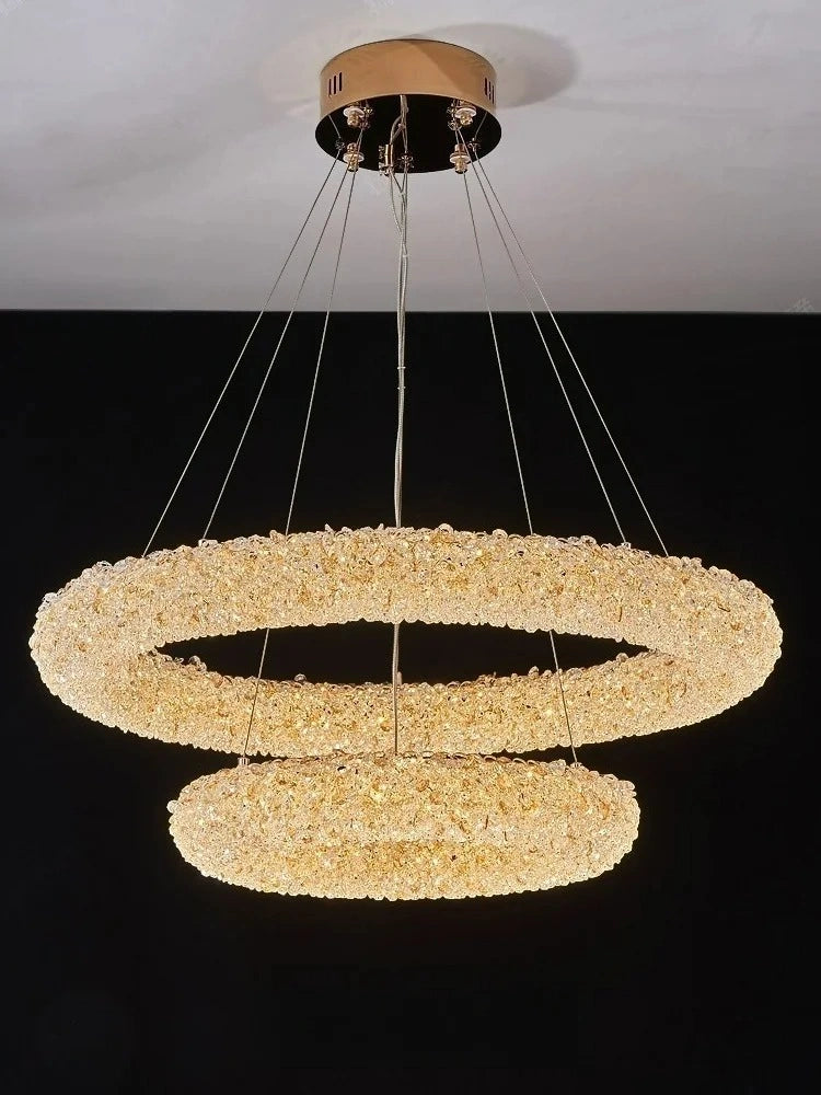 Zynella Nordic Silver & Gold Crystal Pendant Chandelier