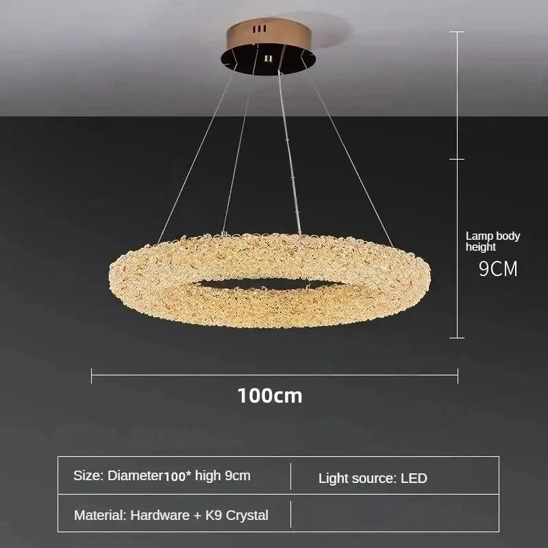 Zynella Nordic Silver & Gold Crystal Pendant Chandelier