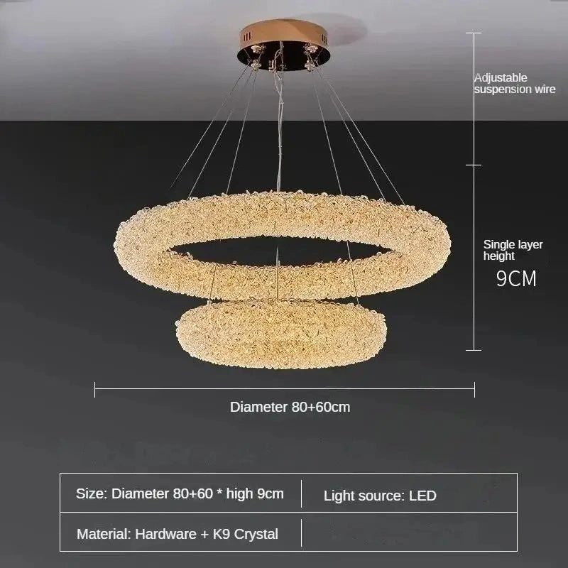 Zynella Nordic Silver & Gold Crystal Pendant Chandelier