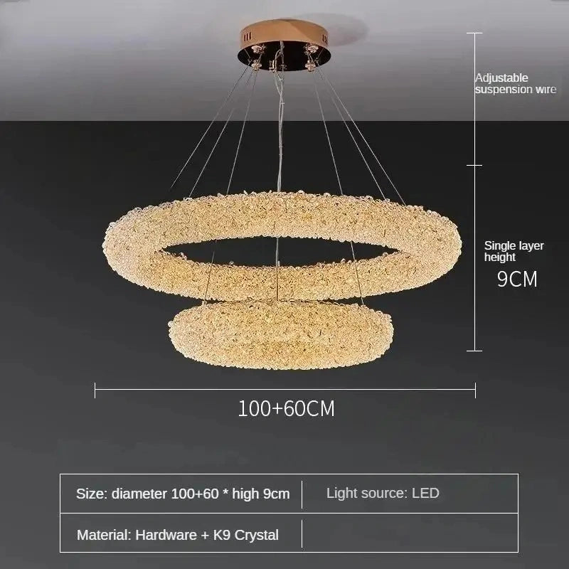 Zynella Nordic Silver & Gold Crystal Pendant Chandelier