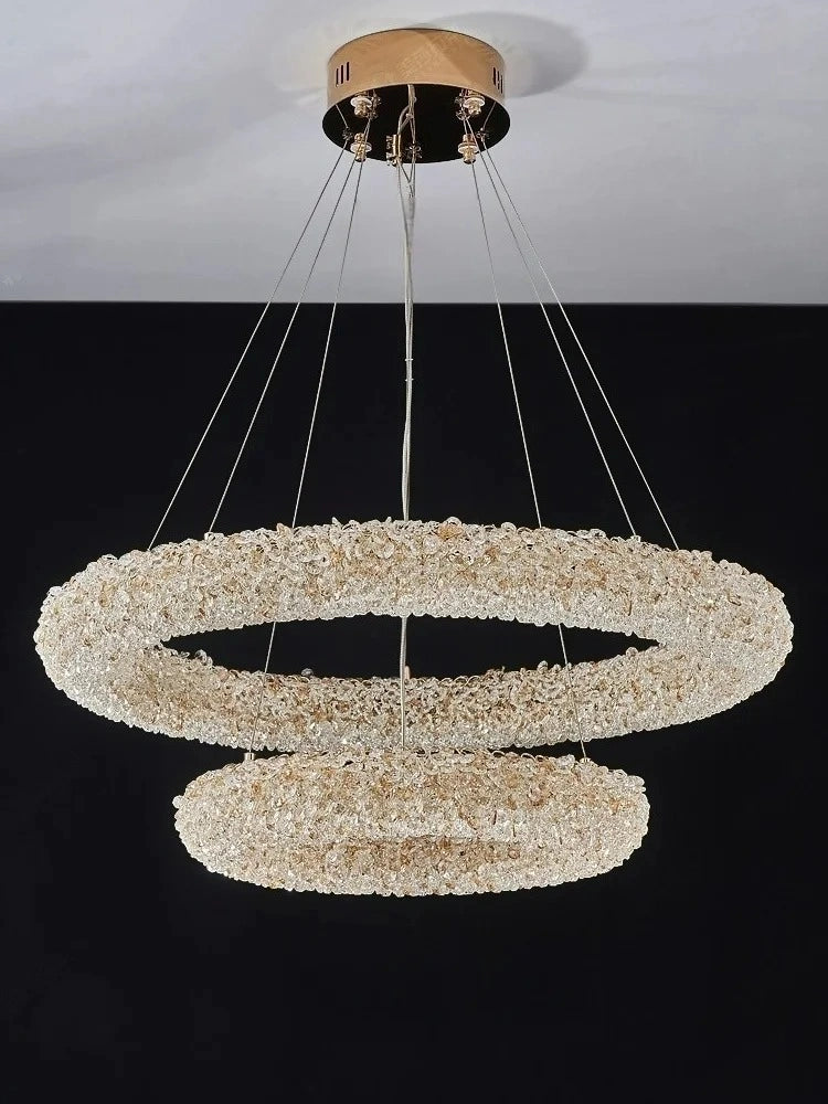 Zynella Nordic Silver & Gold Crystal Pendant Chandelier