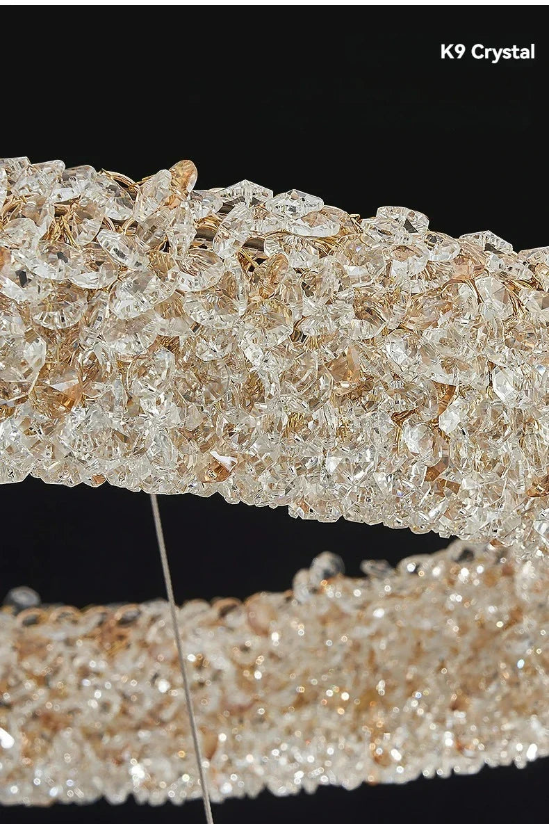 Zynella Nordic Silver & Gold Crystal Pendant Chandelier