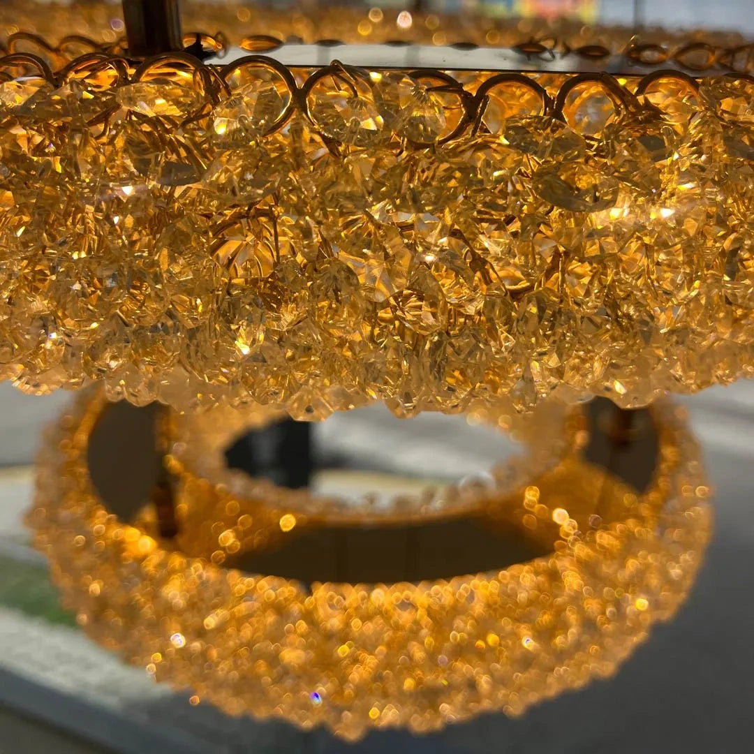 Zynella Nordic Silver & Gold Crystal Pendant Chandelier