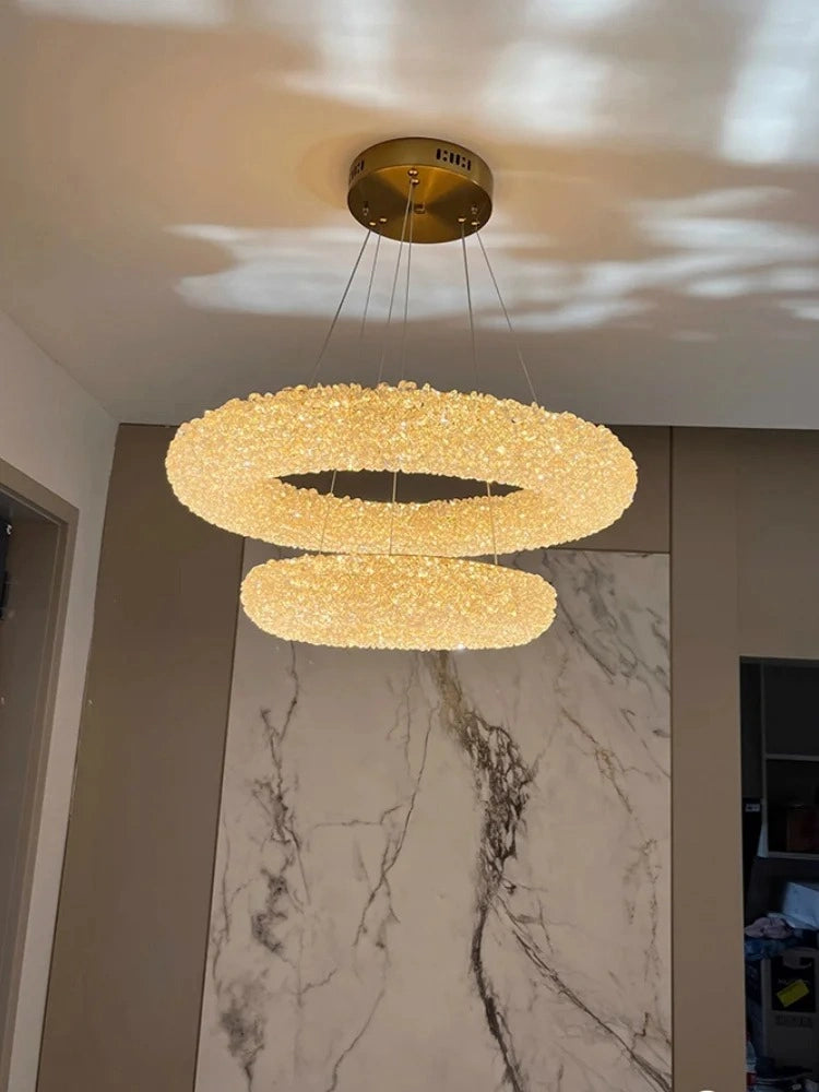 Zynella Nordic Silver & Gold Crystal Pendant Chandelier