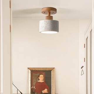 Ellipse Stone Travertine Ceiling Lights Modern  Chic Glass Globe Pendant