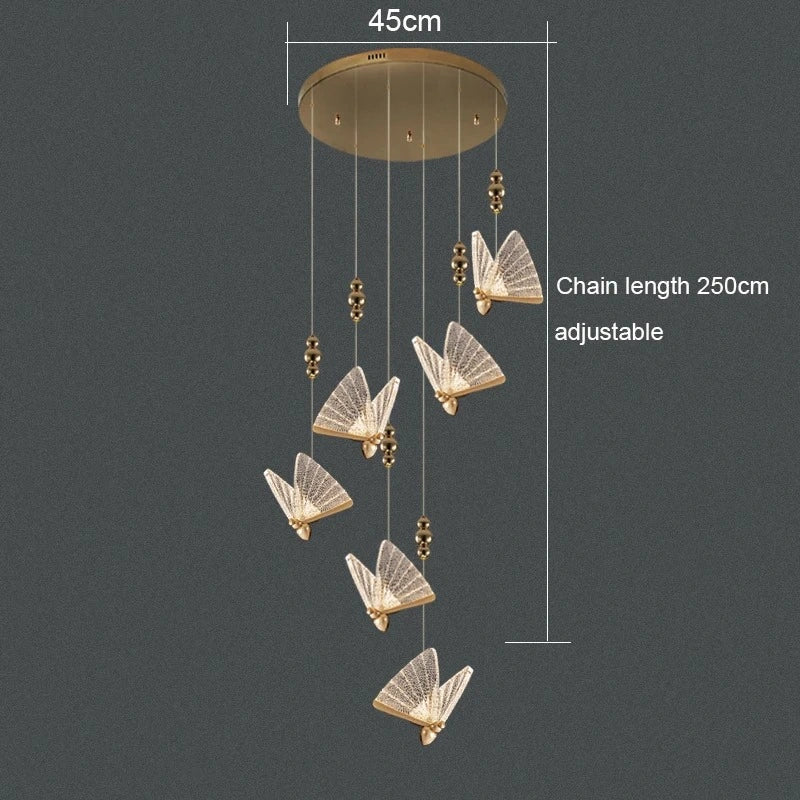 Zynella Colorful Acrylic Butterfly Pendant Light