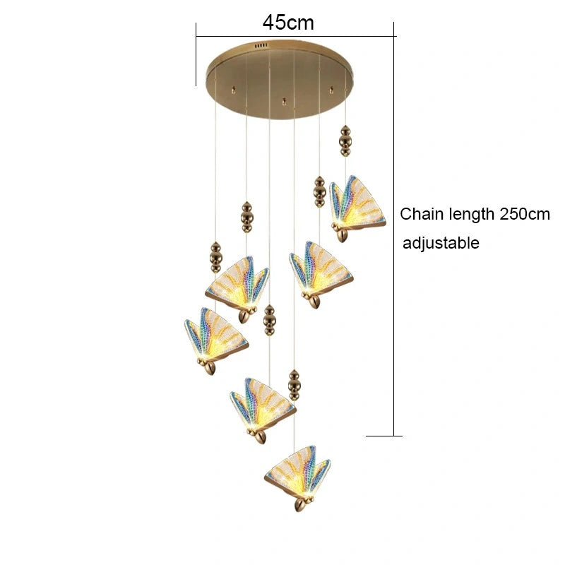 Zynella Colorful Acrylic Butterfly Pendant Light