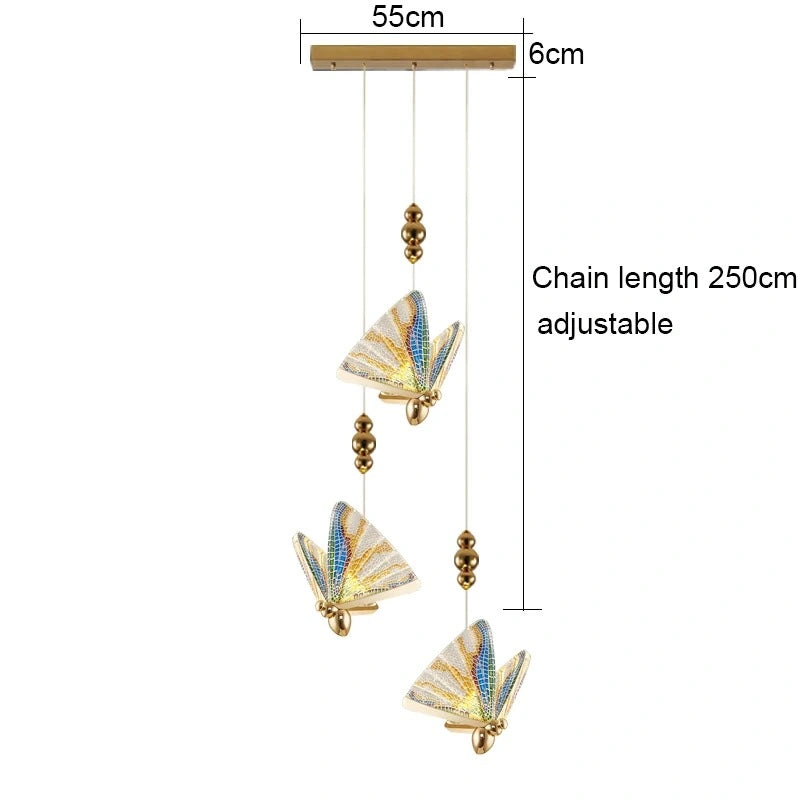 Zynella Colorful Acrylic Butterfly Pendant Light