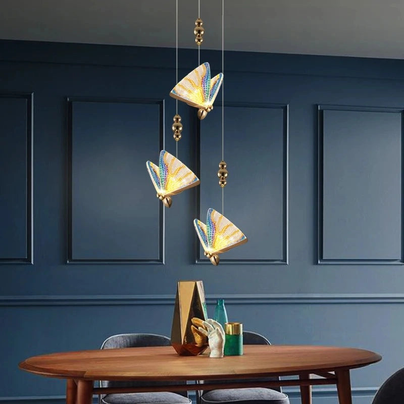 Zynella Colorful Acrylic Butterfly Pendant Light