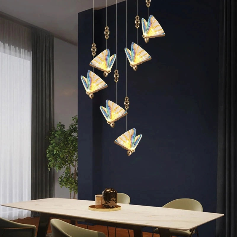 Zynella Colorful Acrylic Butterfly Pendant Light