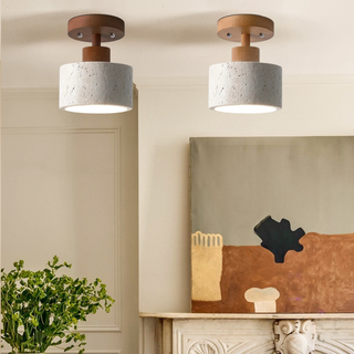 Ellipse Stone Travertine Ceiling Lights Modern  Chic Glass Globe Pendant