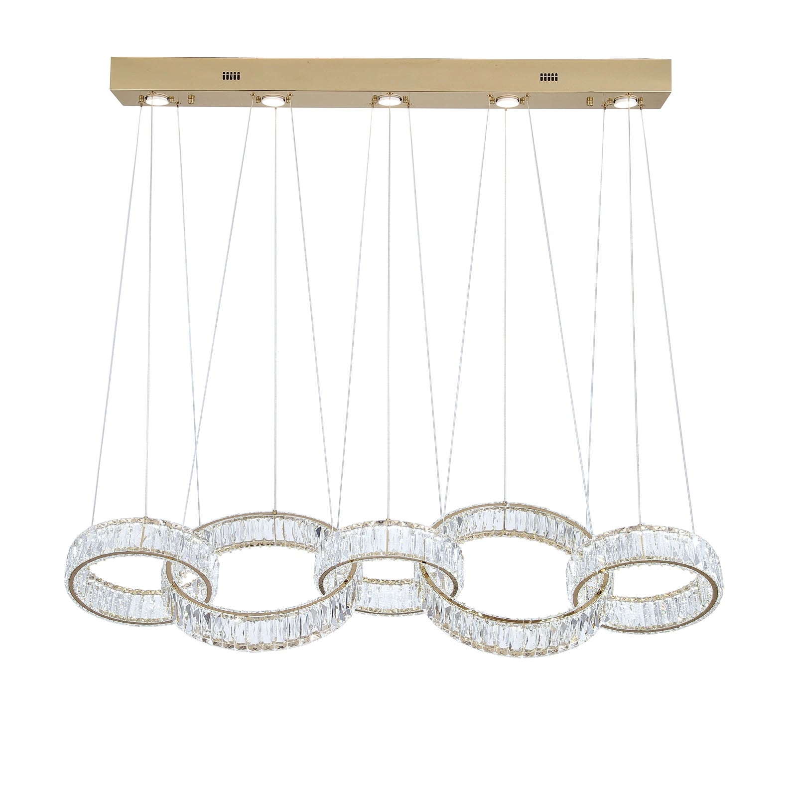 New Zynella Modern Rectangular LED Crystal Chandelier