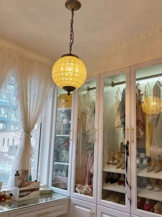 Clarion Crystal Orb Chandelier Modern  Ornate Antique Finish Fixture