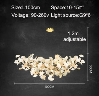 Ceramic Petal Chandelier Modern Geometric Design Lamp
