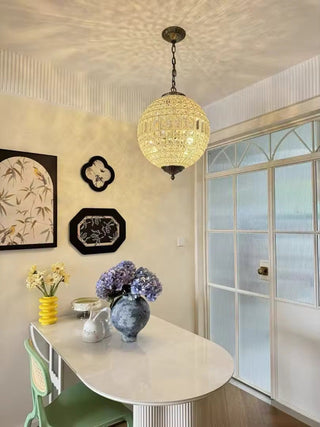 Clarion Crystal Orb Chandelier Modern  Ornate Antique Finish Fixture