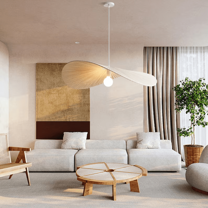 Charles Fabric Pendant Light Modern  Contemporary Crystal Statement Fixture - Zynella