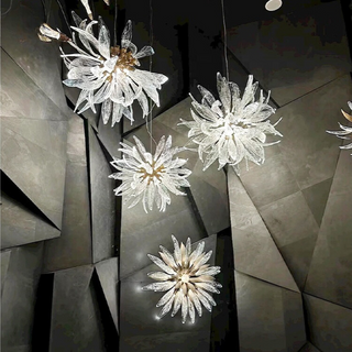 Sunflower Glass Chandelier Premium Modern Geometric Design Lamp