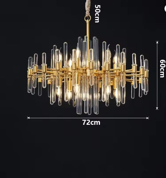 Zynella Luxury Gold Crystal LED Chandelier