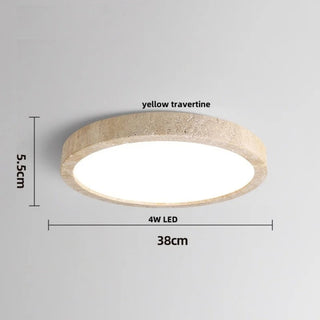 Ellipse Stone Travertine Ceiling Lights Modern  Chic Glass Globe Pendant