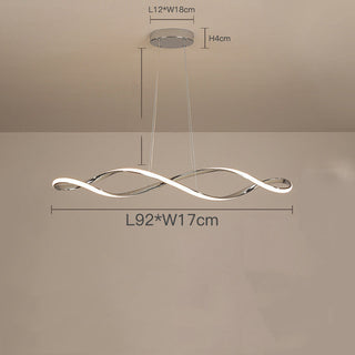 Scandinavian Spiral Artistic Modern  Elegant Teardrop LED Pendant