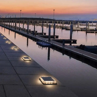 Solar LED Square floor Lights Artistic Modern  Sleek Linear Suspension Light