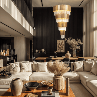 Golden Pisa Chandelier Modern  Ultra Slim LED Panel Lighting