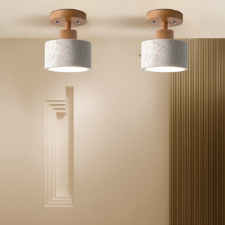 Ellipse Stone Travertine Ceiling Lights Modern  Chic Glass Globe Pendant