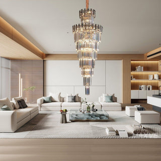 French Empire Chandelier Modern  Sculptural Spiral LED Fixture