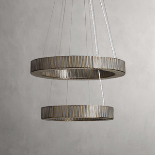Jinnah 2-Tier Round Chandelier Modern  Sculptural Spiral LED Fixture