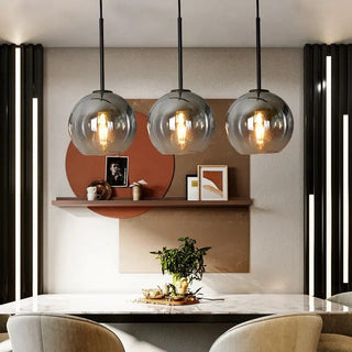 Zynella Gradient Glass Ball Modern  Vintage Brass Accent Lighting