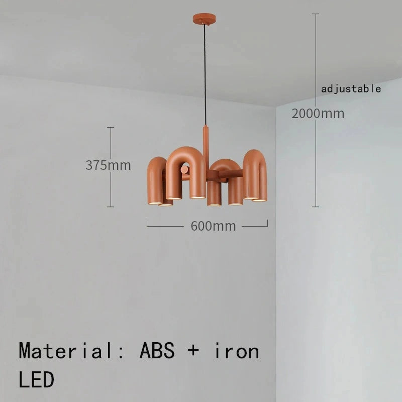 Zynella Nordic Macarone U-Shaped LED Chandelier