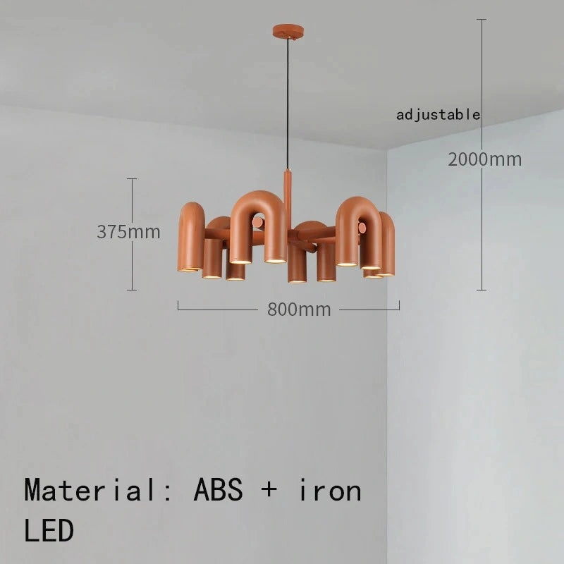 Zynella Nordic Macarone U-Shaped LED Chandelier