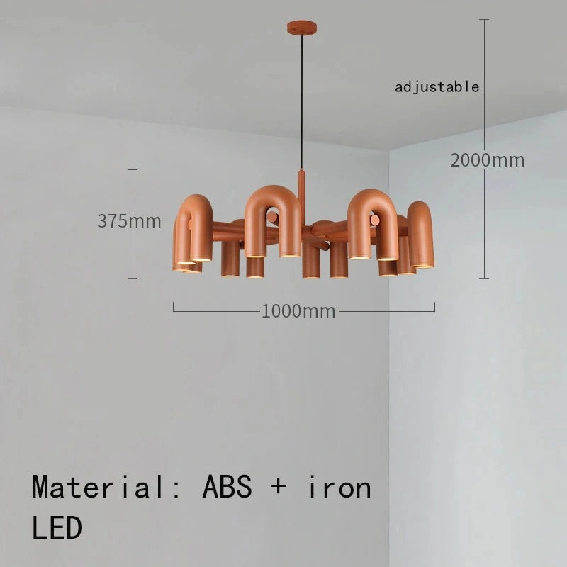 Zynella Nordic Macarone U-Shaped LED Chandelier
