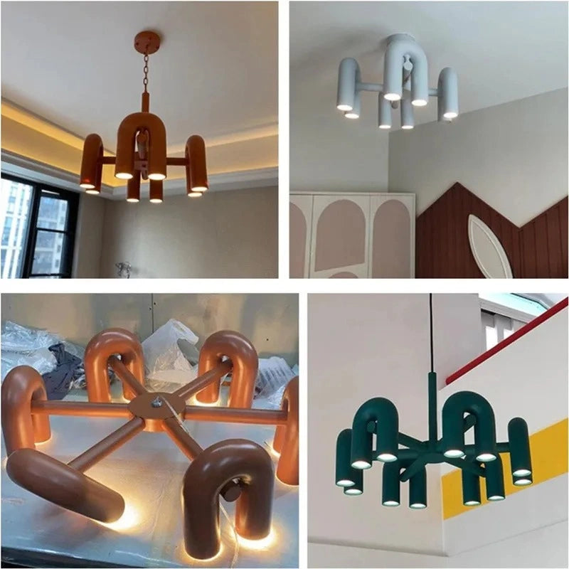 Zynella Nordic Macarone U-Shaped LED Chandelier
