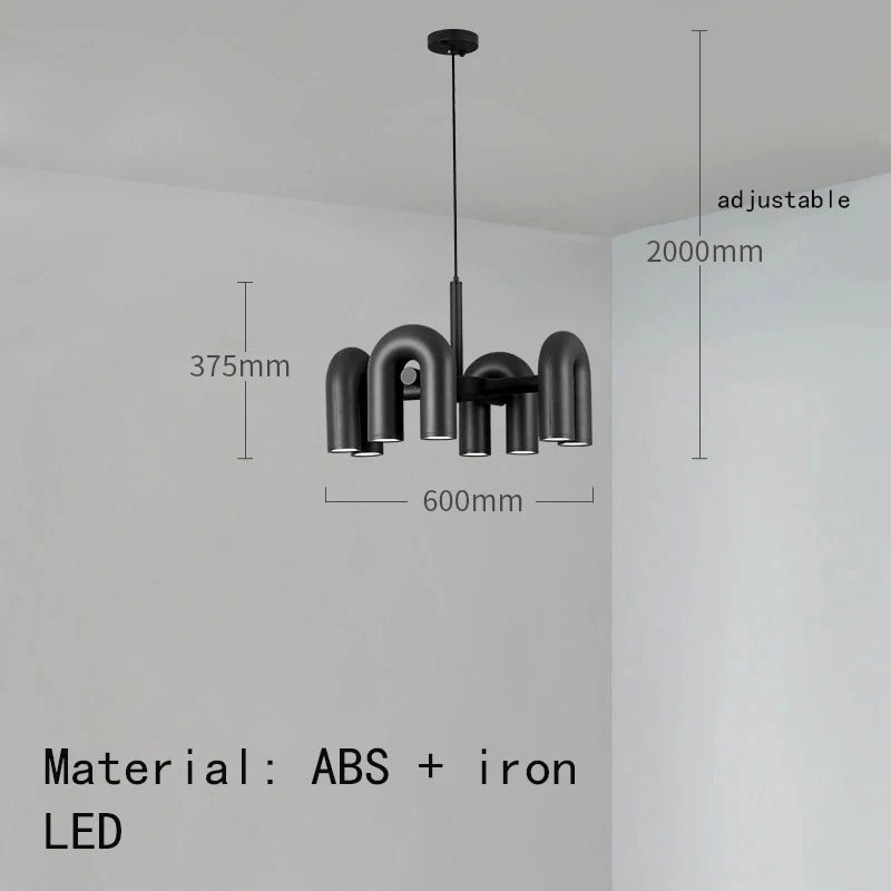 Zynella Nordic Macarone U-Shaped LED Chandelier